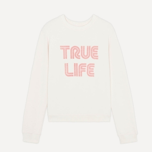 New BA&SH Tarah True Life Graphic Cotton Off White Sweatshirt Large /8 US /3 EU - Picture 5 of 13
